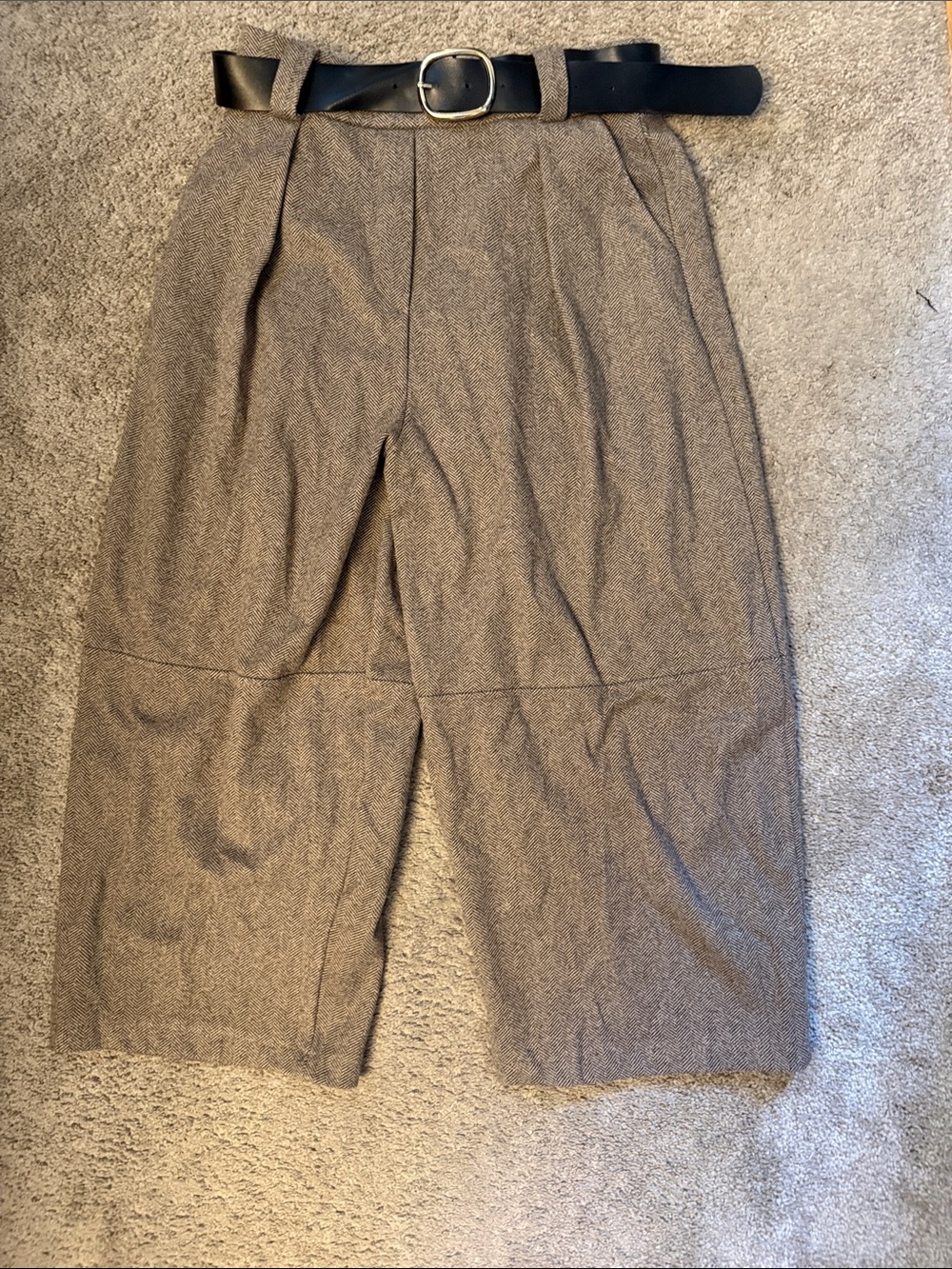 Men's Brown Pleated Dress Pants